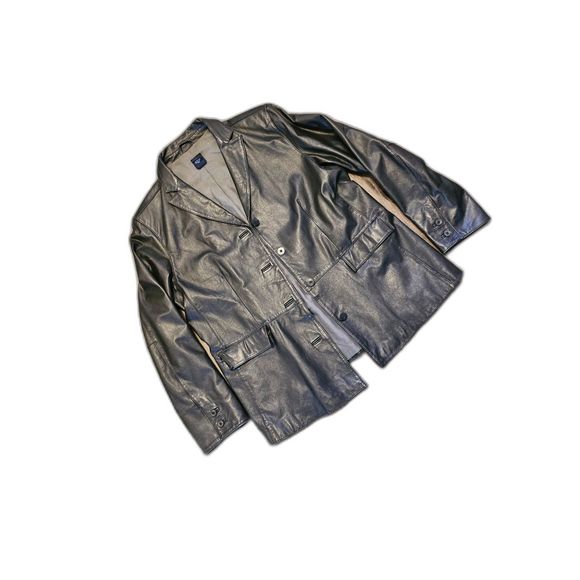 Vintage 90's Womens GAP Genuine Leather Jacket Shell Size Large - Picture 13 of 14